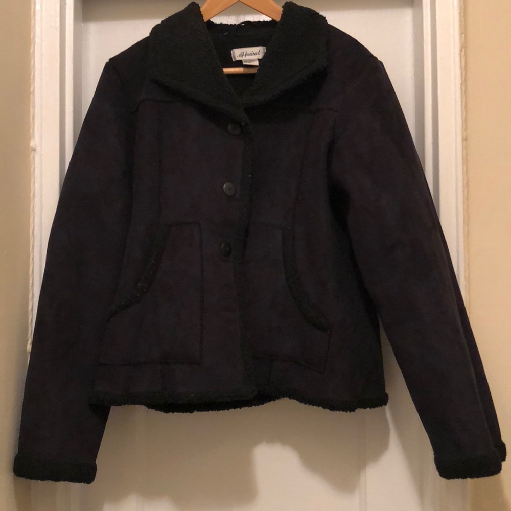 Shearling style black jacket